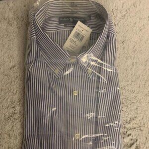 Ralph Lauren, Blue/White Stripes, Button-Down, Size 17 1/2, 34/35, NWT